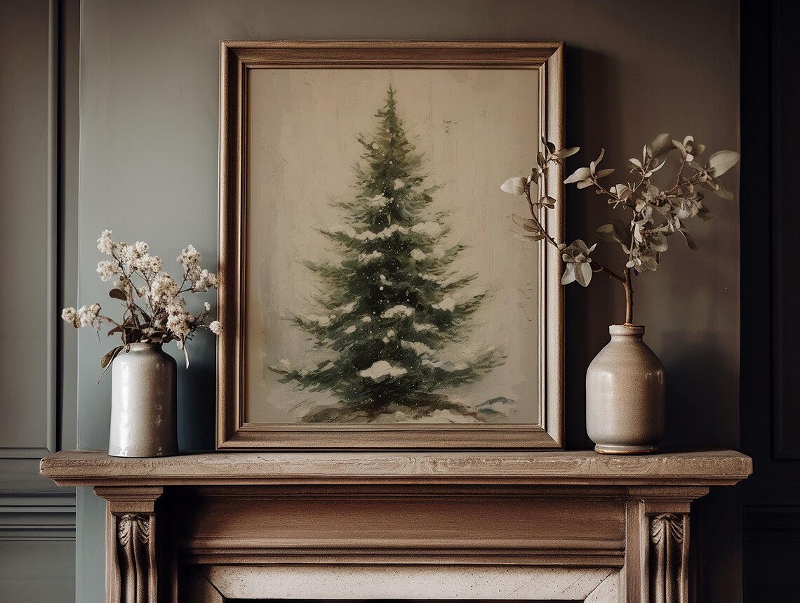 Winter Pine Tree Christmas Trees Rustic Landscape - Image 2