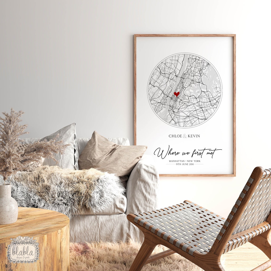 Personalised Where It All Began Heart Map Poster Manchester 2018 - Image 2
