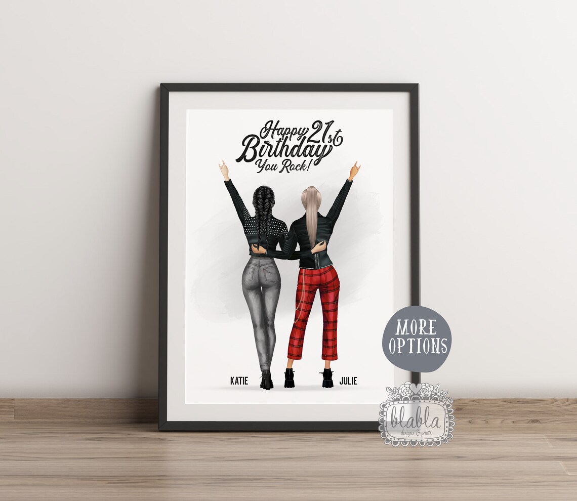 Rock Style Best Friends Happy 21st Birthday You Rock Party Poster - Image 2