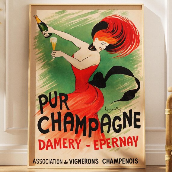 Pur Champagne Damery Epernay French Belle Epoque Dance Poster