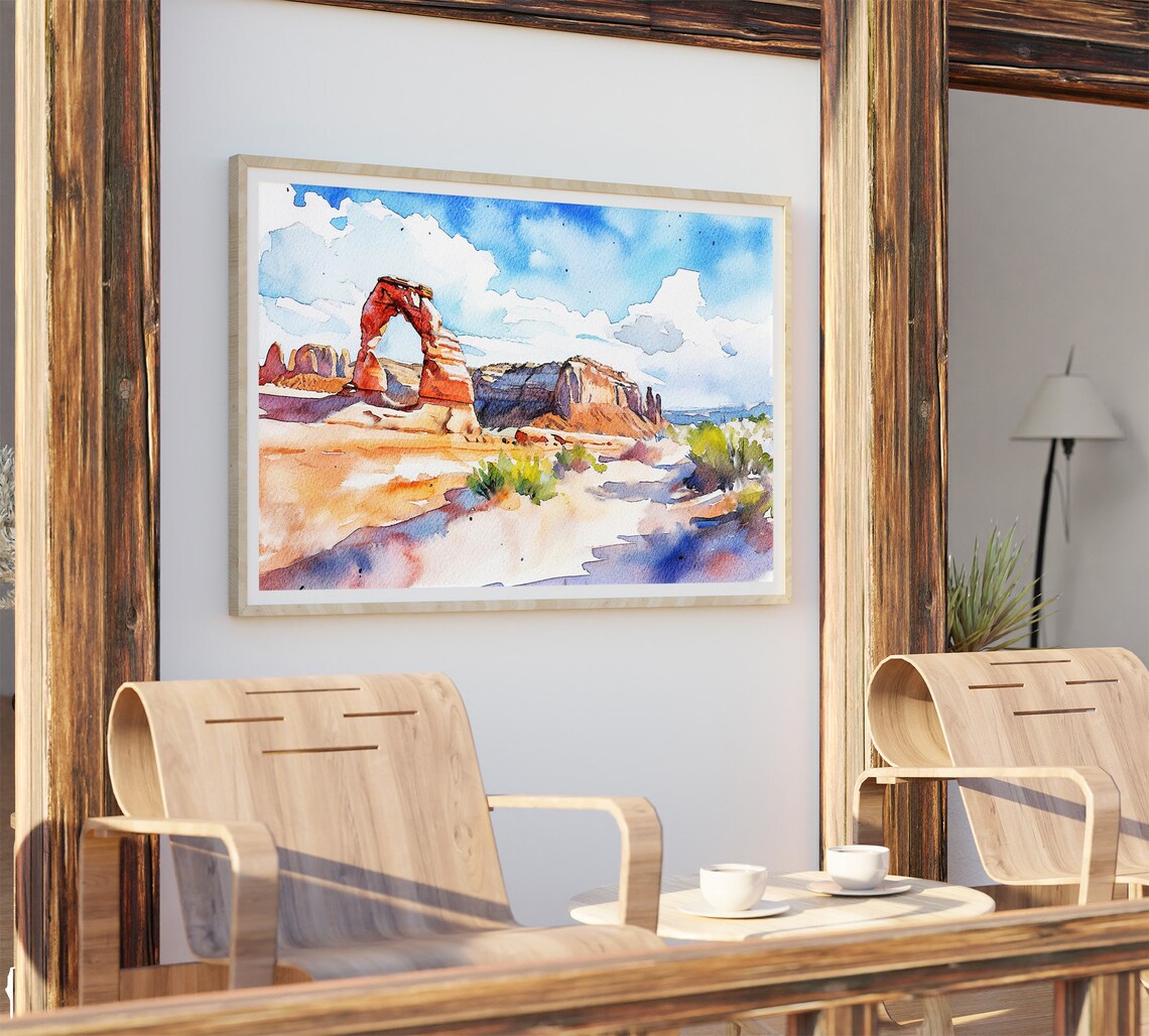 Arches National Park, Delicate Arch Watercolor Art Print - Image 2