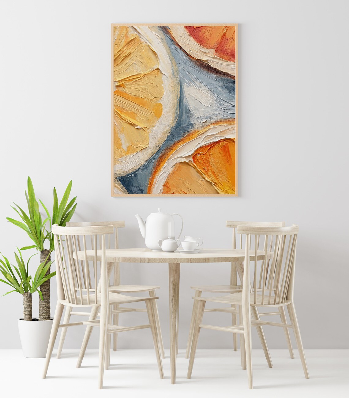 Orange Slices Oil Print, Kitchen Food Art Print - Image 3