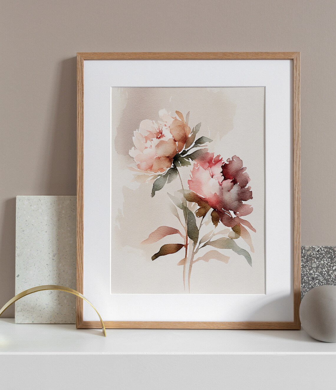 Peony Watercolor Botanical Art Print, Pink Floral - Image 4