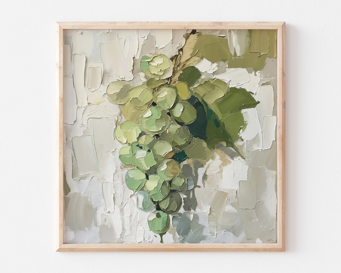 Bunch of Grapes Art Print, Botanical Kitchen Decor