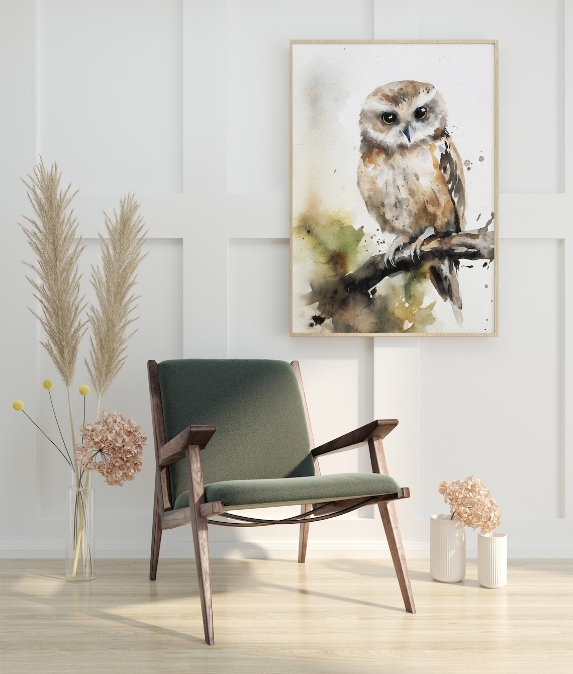 Owl Watercolor Painting, Forest Bird Art Print - Image 4