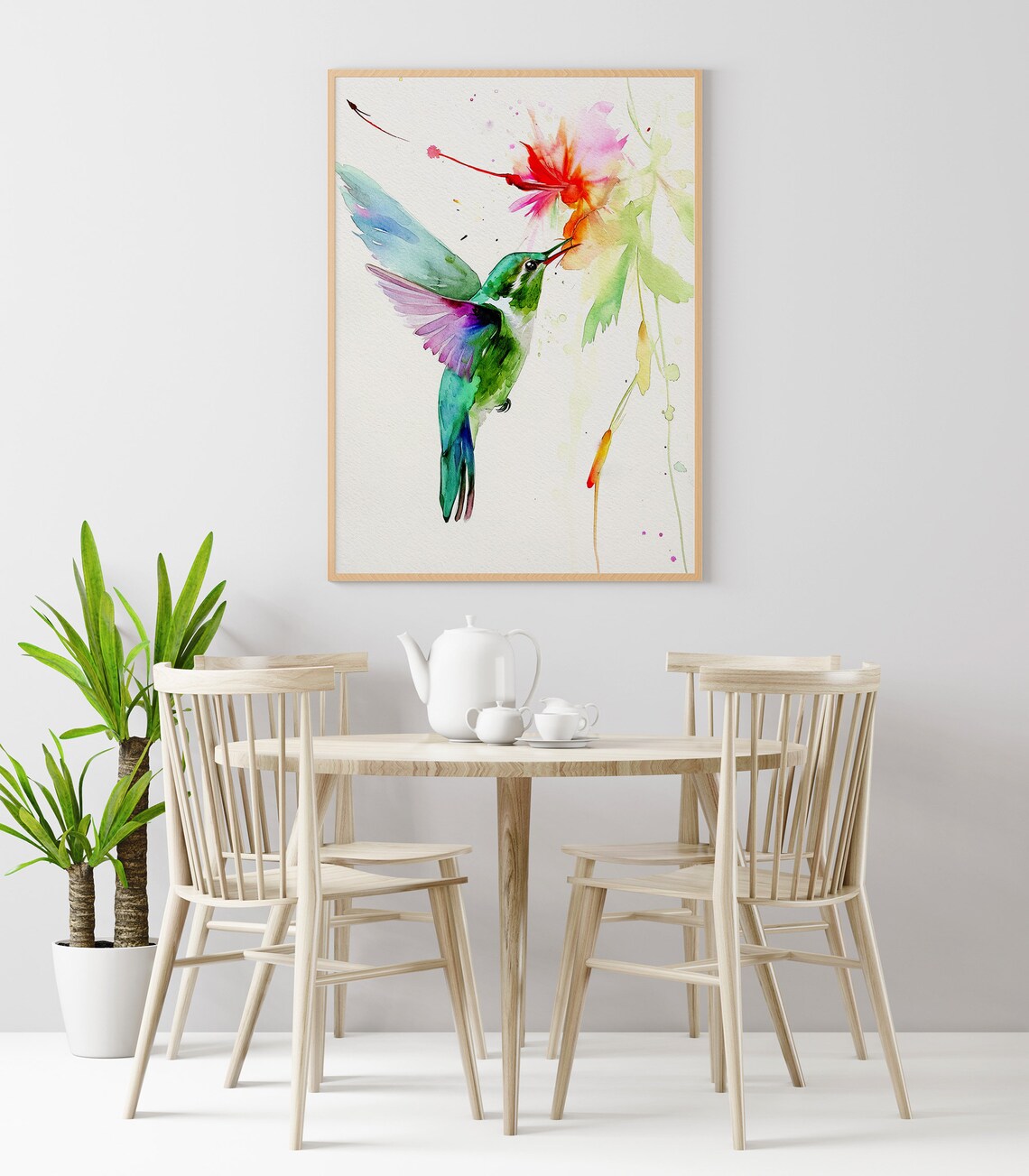 Hummingbird Watercolor Art Print, Tropical Bird - Image 5