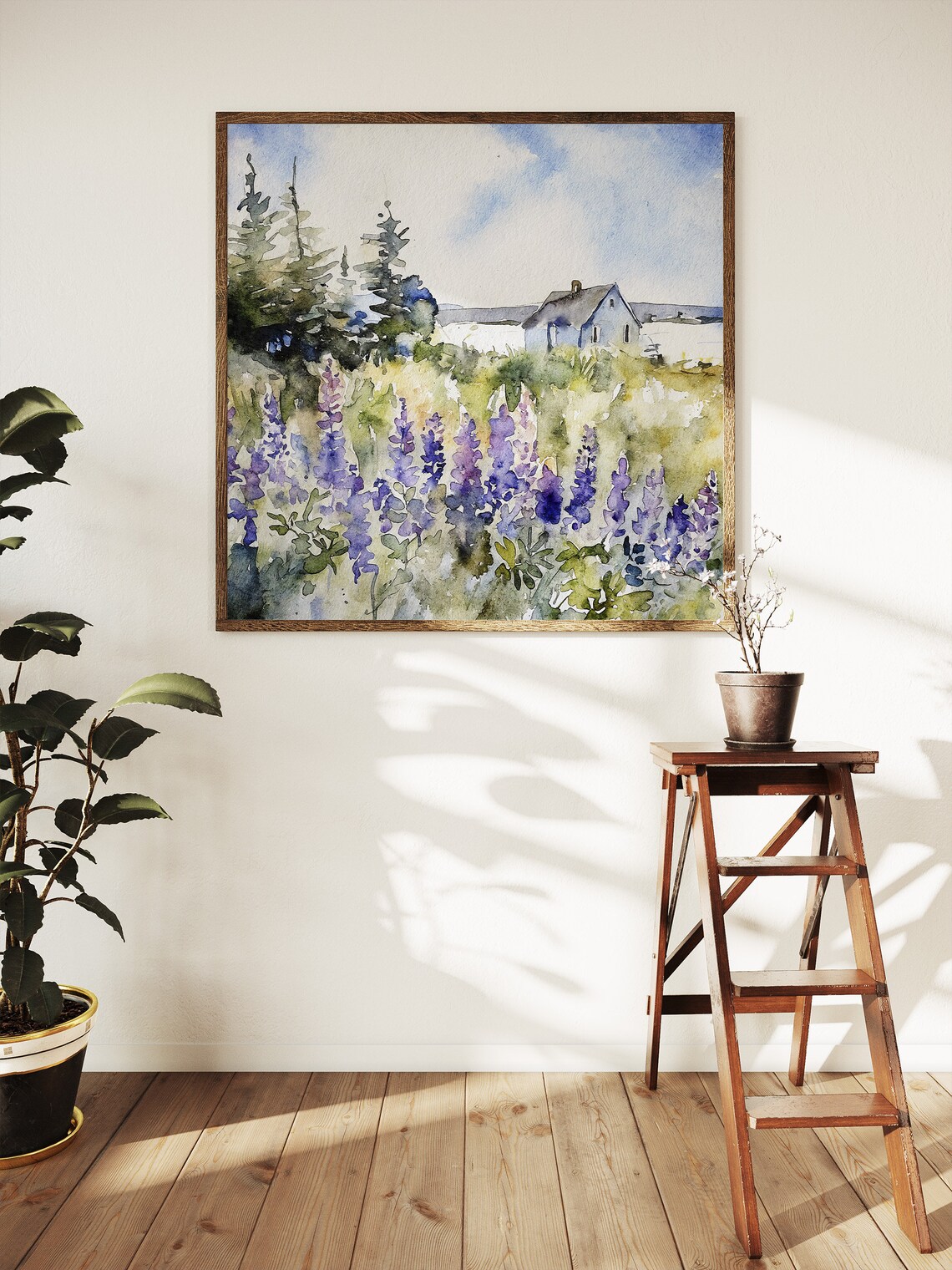 Maine Coast Watercolor Art Print, Coastal Landscape - Image 2