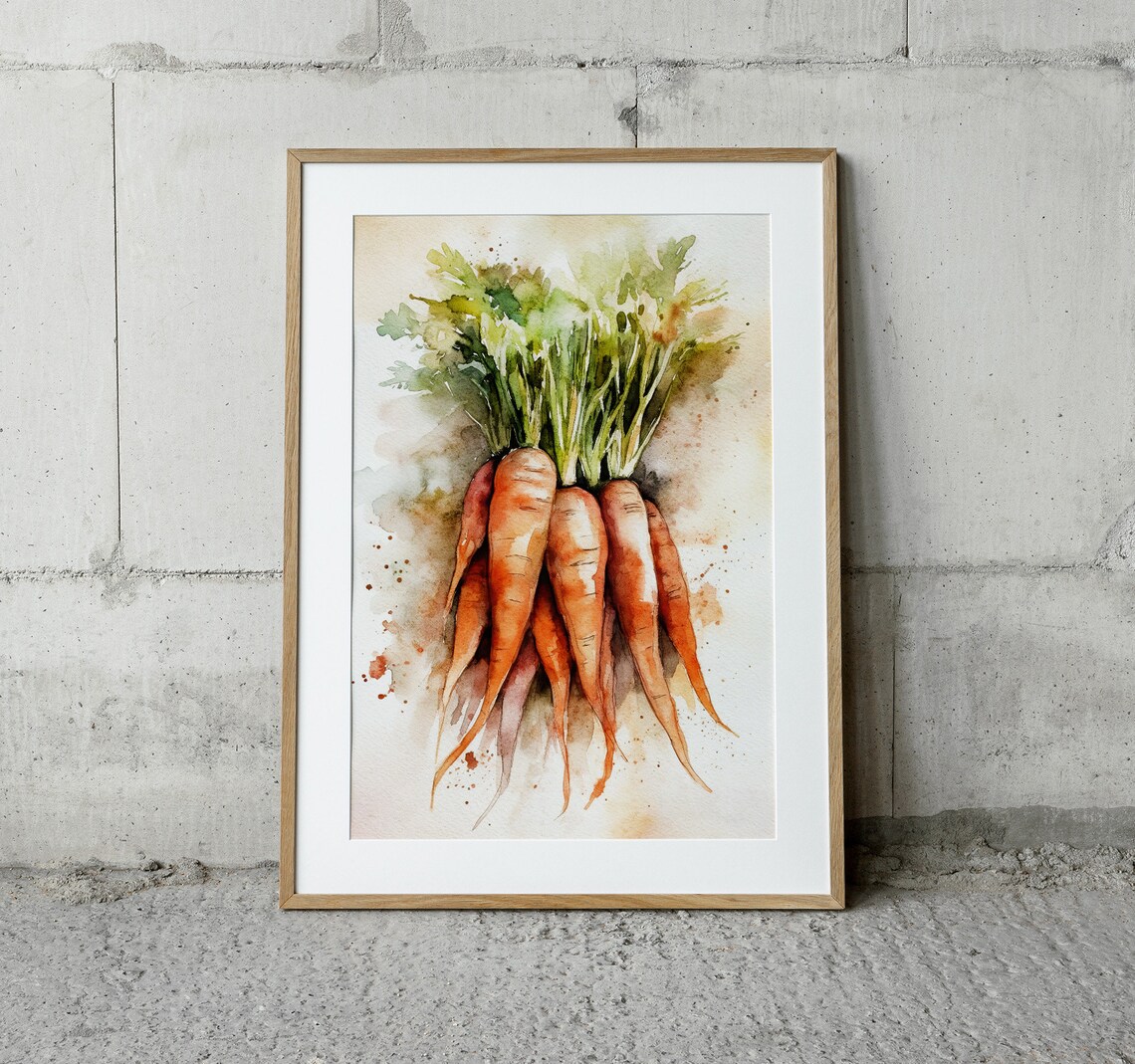 Carrot Watercolor Art Print, Farmhouse Kitchen Decor - Image 2