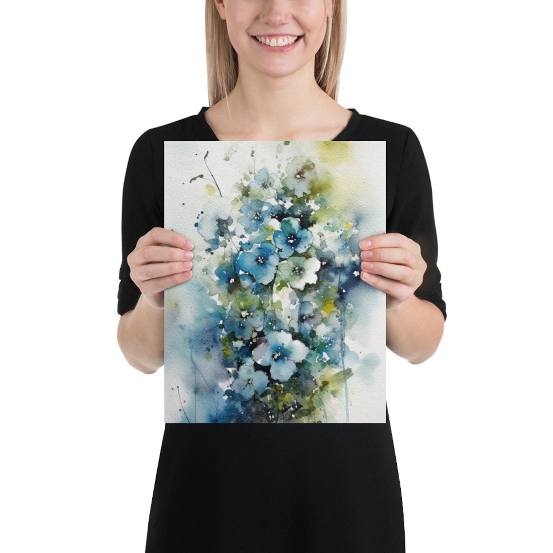 Forget Me Not Watercolor Wildflowers, Botanical Art Print - Image 3