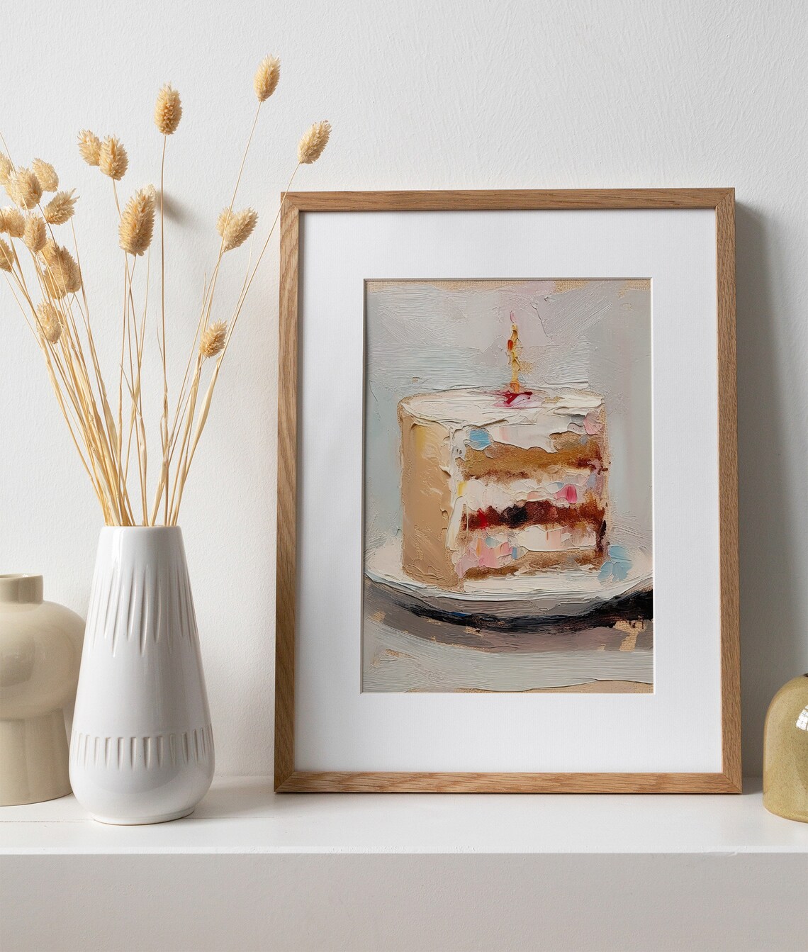 Birthday Cake Oil Painting, Kitchen Art Print - Image 2