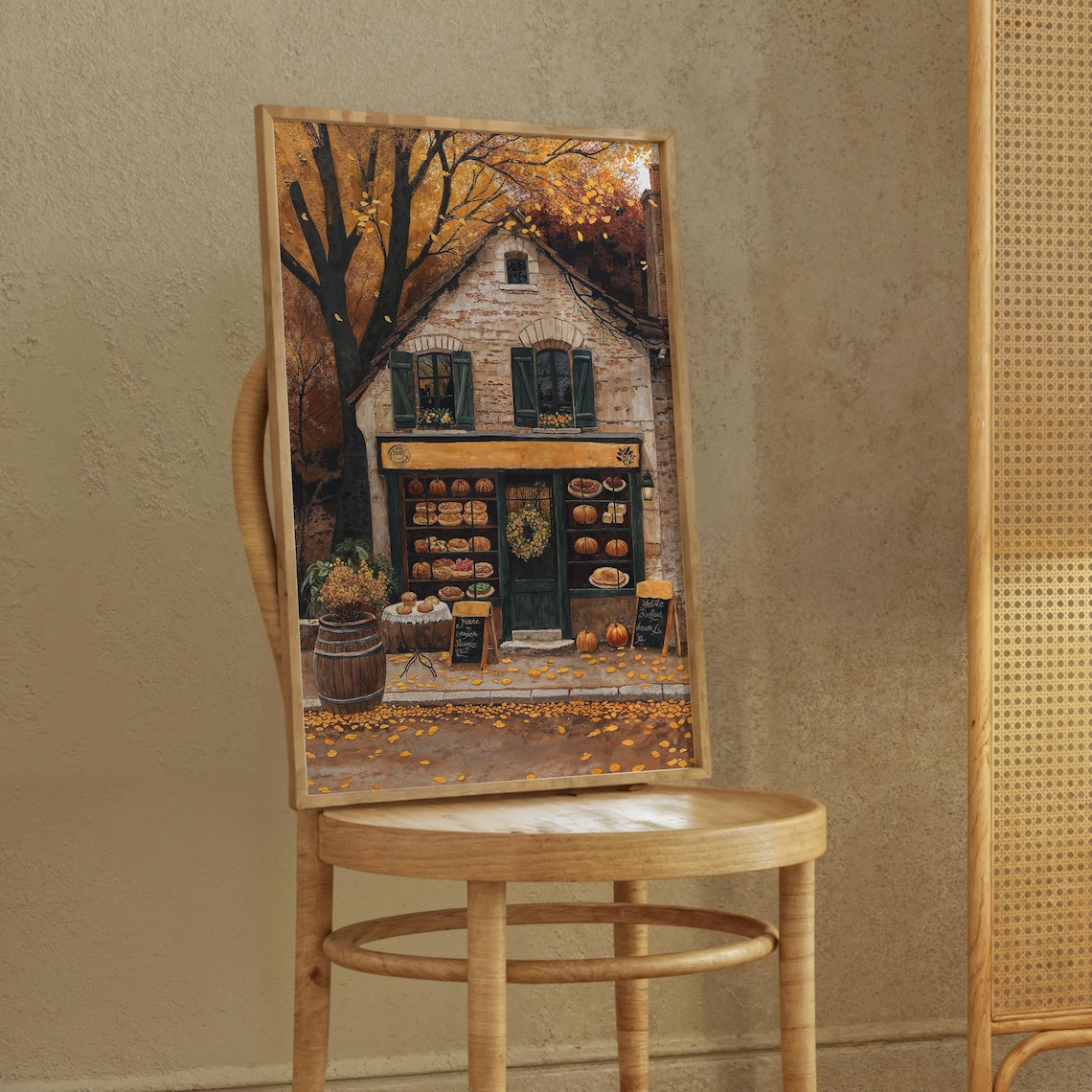 Autumn In New York Cafe Art Print, Cozy Fall - Image 3