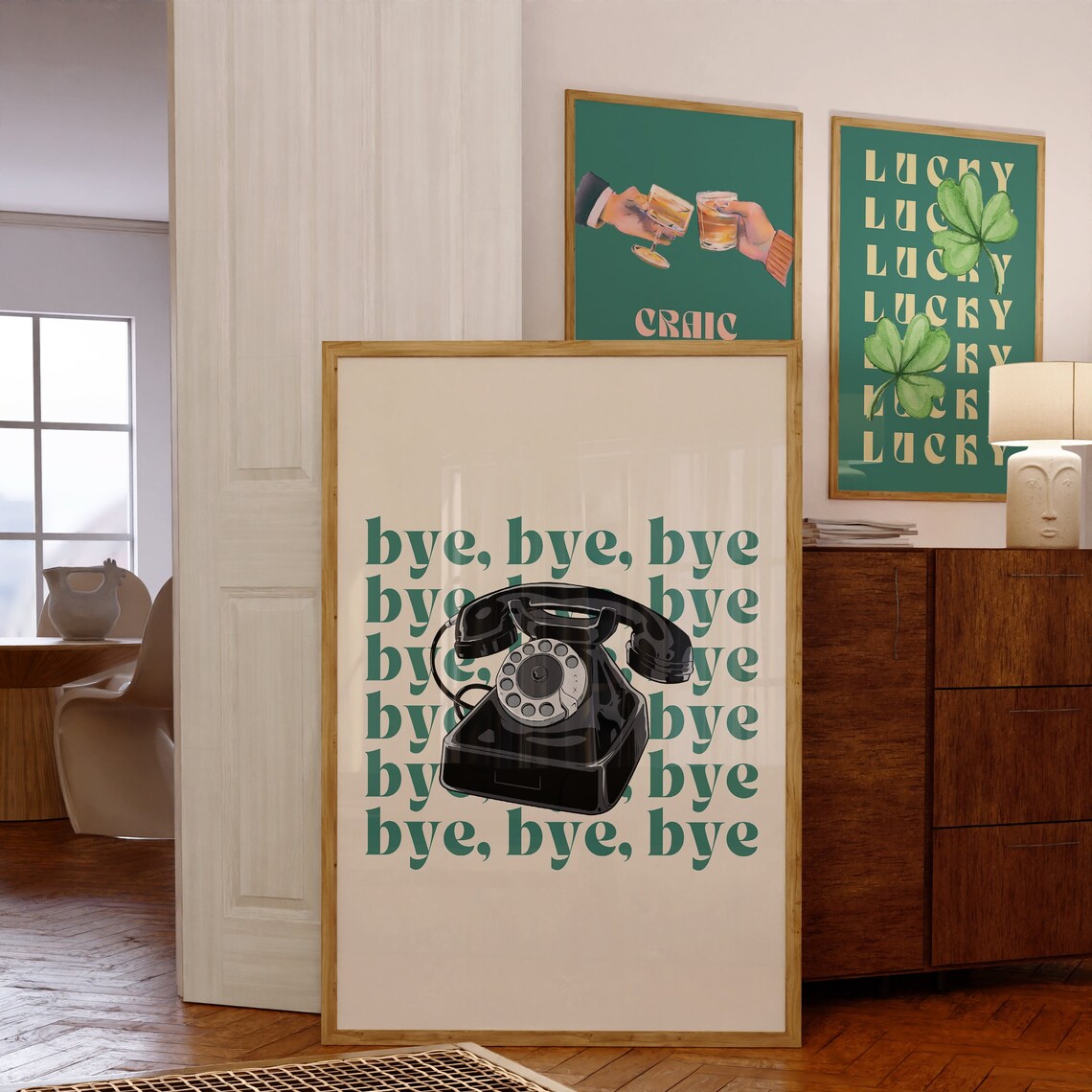 Irish Phone Call Goodbye Retro Vintage Art Print