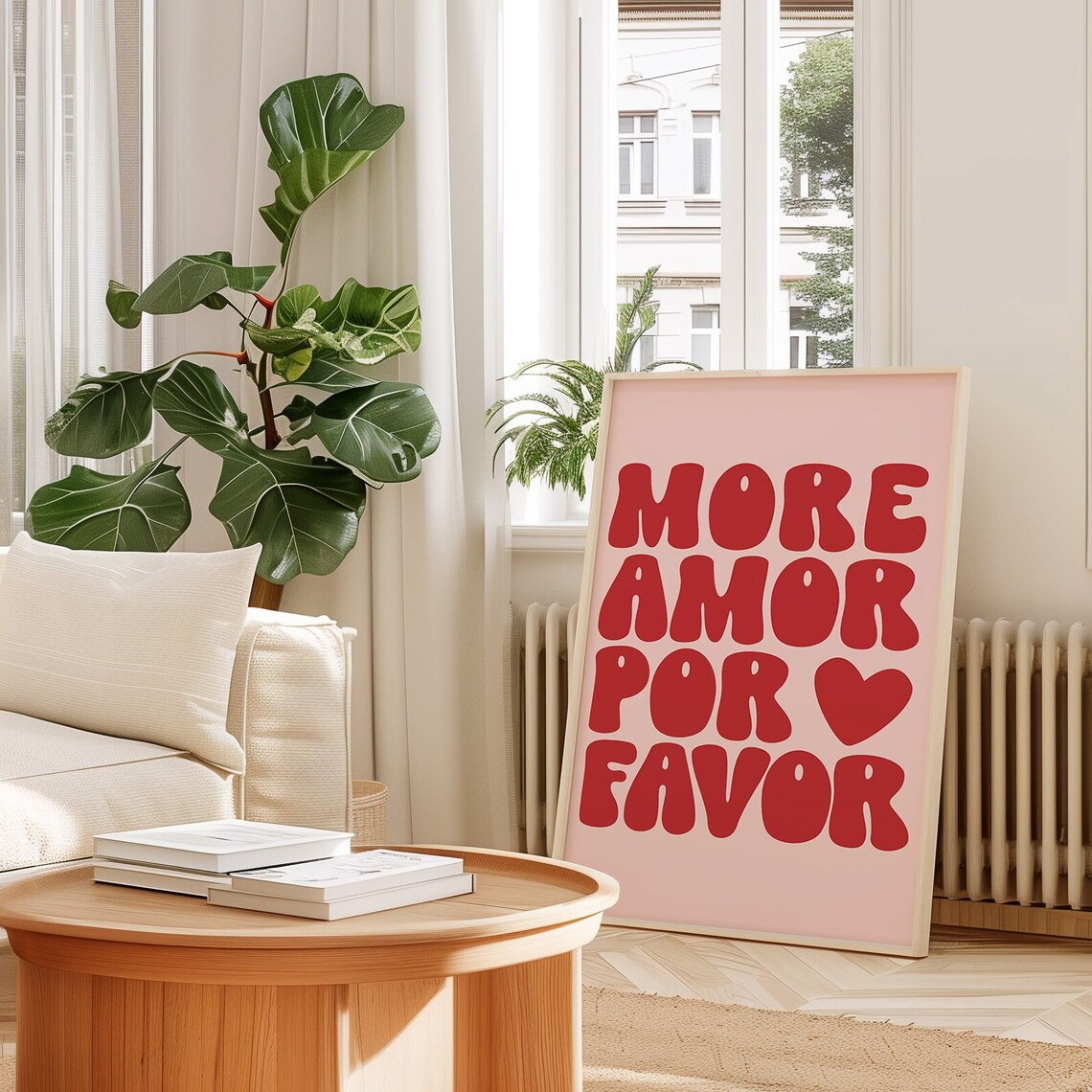 More Amor Por Favor Wall Art Print Dopamine Wall Art Trendy Wall Art Amor Quote Print Preppy Room Deco Danish Room Decor Love Pink Prints - Image 3
