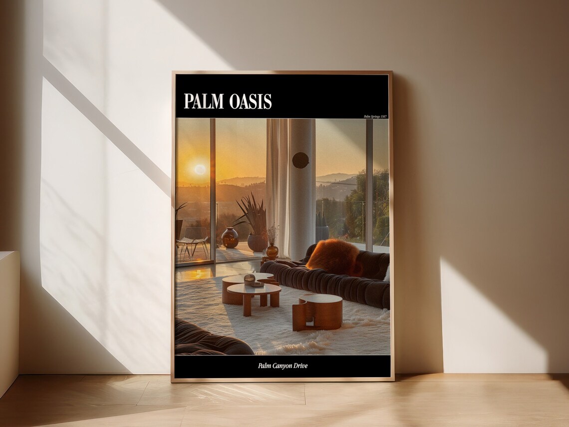 Palm Oasis Palm Springs 1987 Luxury Sunset Living Room Poster