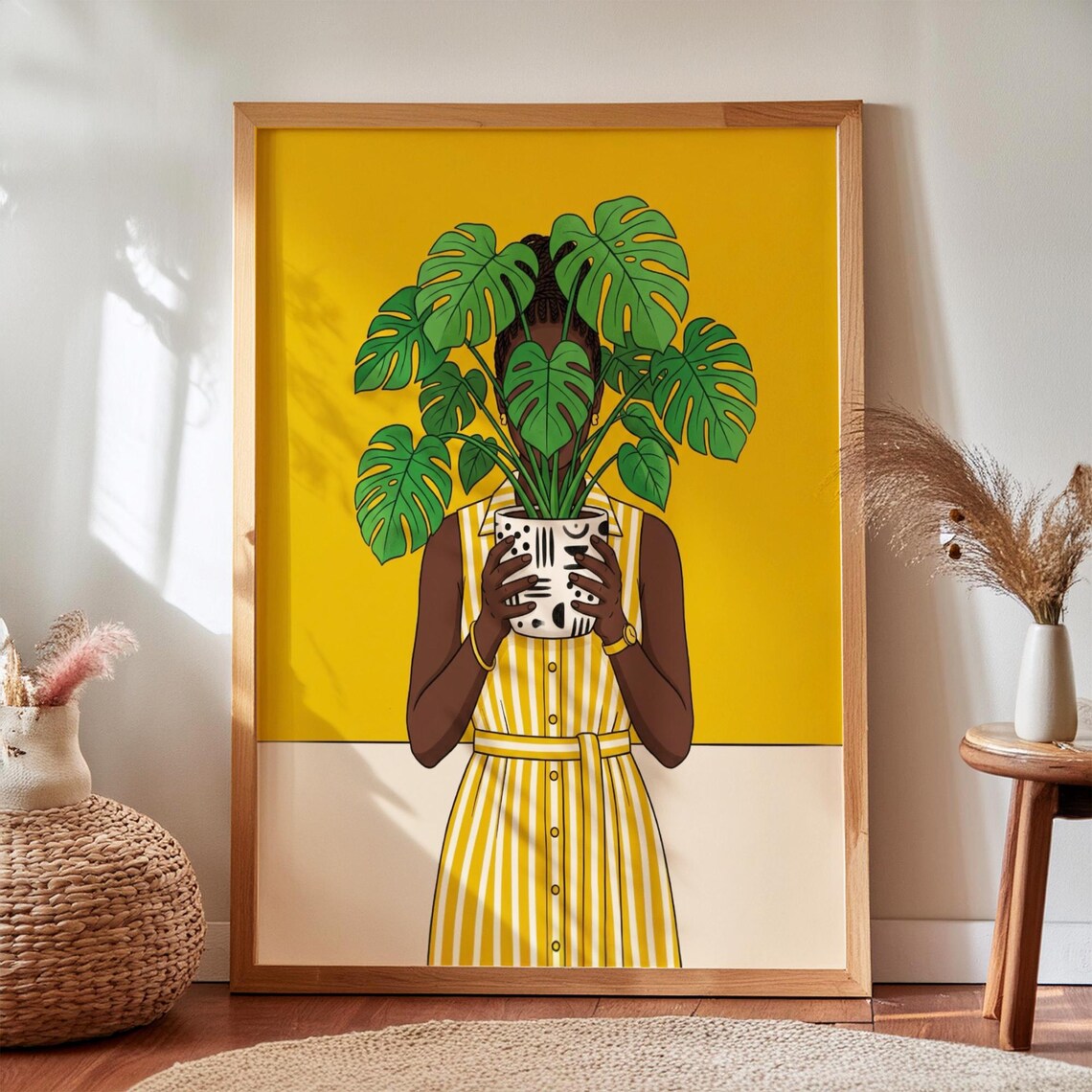 Afrocentric Botanical Portrait Art Print