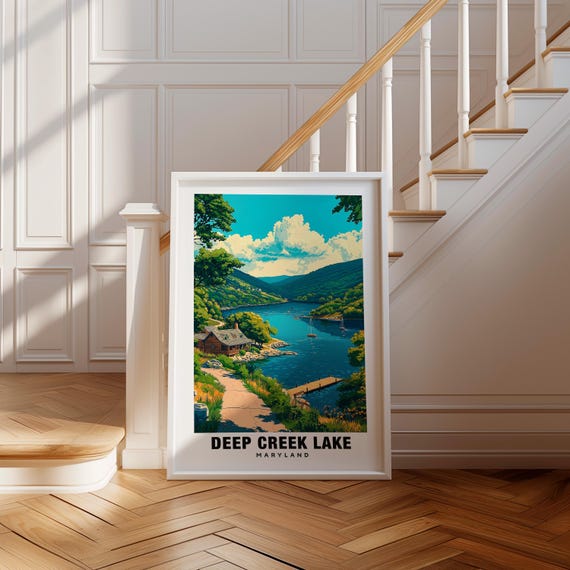 Deep Creek Lake Print Maryland Poster Deep Creek Lake Views Deep Creek Lake Art Maryland Charm Deep Creek Lake Beauty Scenic Landscape