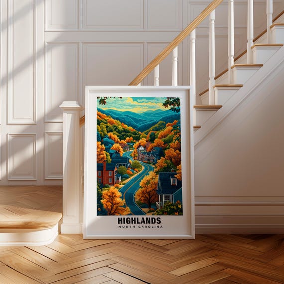 Highlands Print North Carolina Poster Highlands Views Highlands Art North Carolina Charm Highlands Beauty Mountain Town Scenic Art