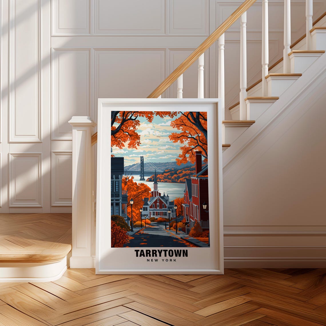 Tarrytown Print New York Poster Tarrytown Views Tarrytown Art New York Charm Tarrytown Beauty Historic Town Scenic Landscape