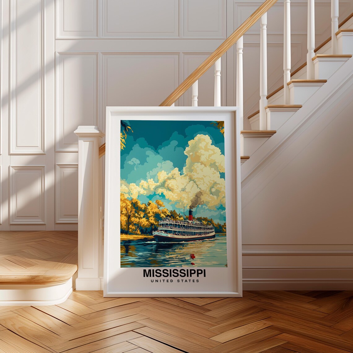 Mississippi Travel Print Mississippi United States Travel Gift City Poster Birthday Present Wedding Gift