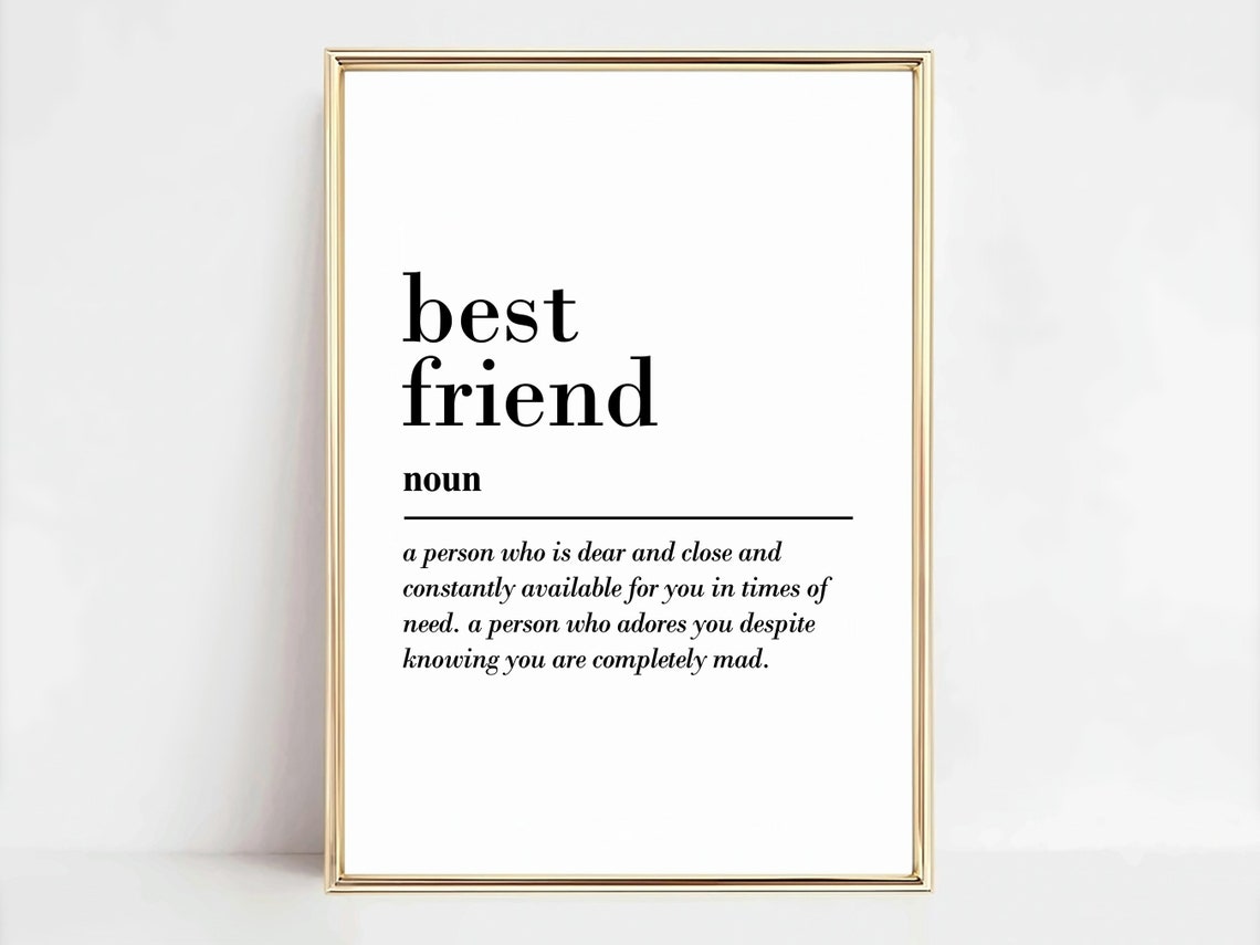 Best Friend Definition Dictionary Style Friendship Gift Poster