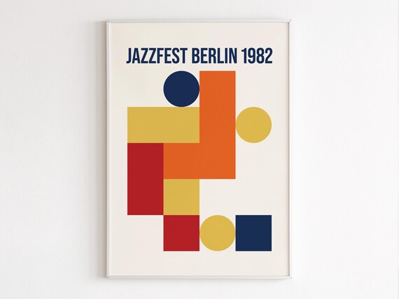 Jazzfest Berlin 1982 Geometric Bauhaus Style Music Festival Poster