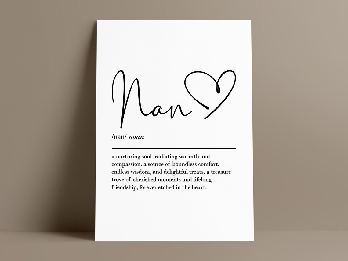 Nan Definition Wall Art Print, Grandkids Gift - Image 2
