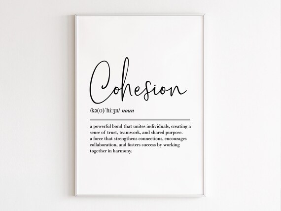 Cohesion Definition Meaning Word Art Teamwork Office Wall Poster