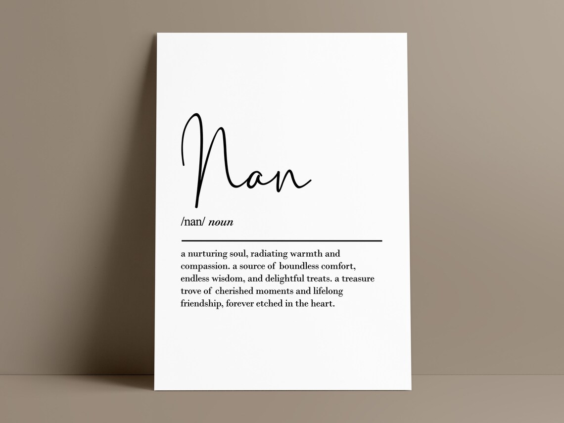 Nan Definition Wall Art Nannie Gifts Nanny Print Gifts From Grandkids Grandma Gift Nan Gifts - Image 2
