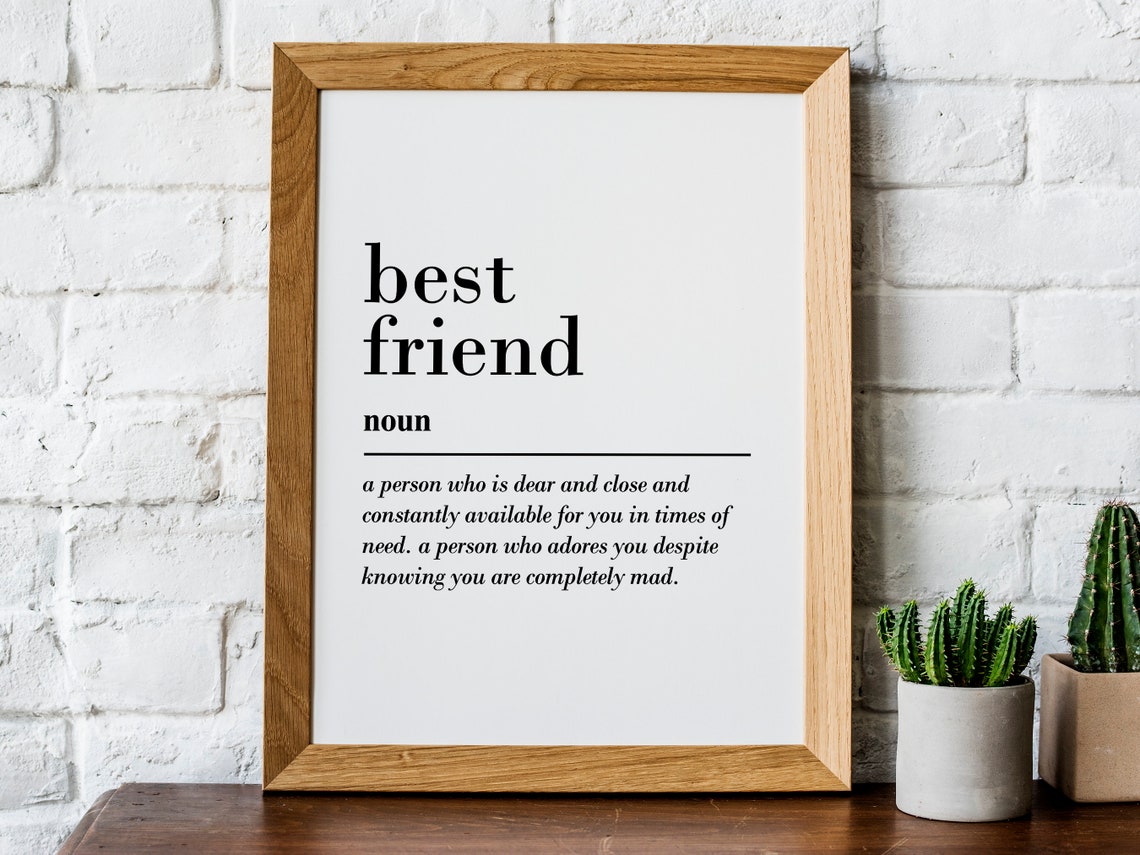 Best Friend Definition Dictionary Style Friendship Gift Poster - Image 2