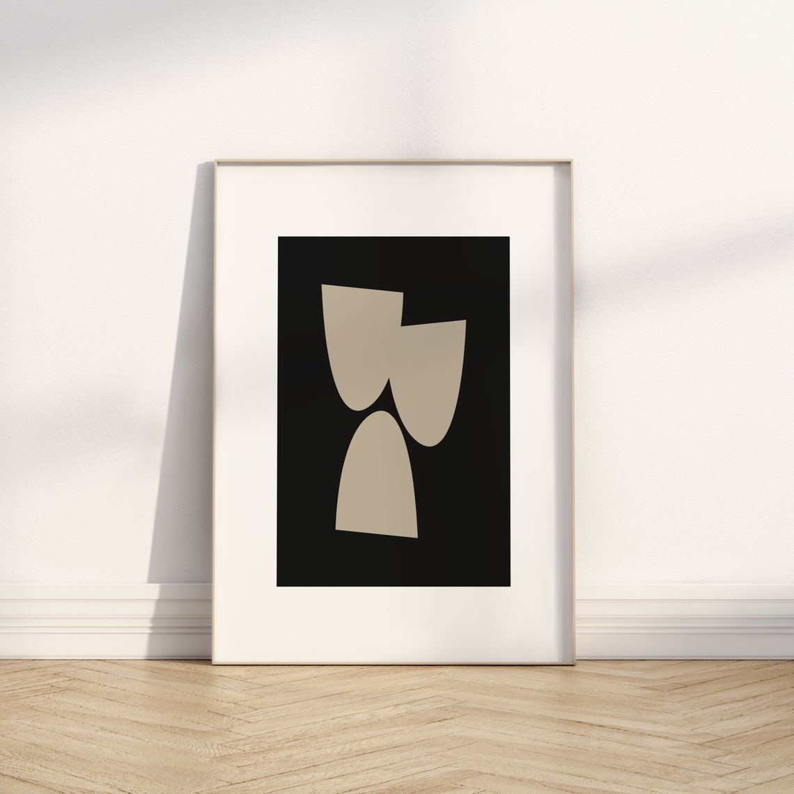 Neutral Black Beige Abstract Arch Shapes Modern Minimalist Print