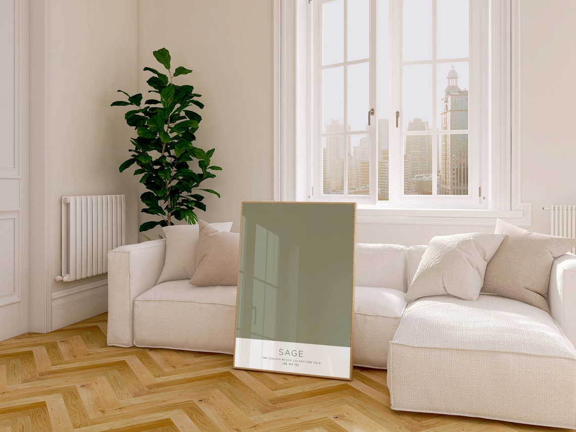Sage Colour Block Poster The Colour Block Collection No 9 Art Design - Image 2