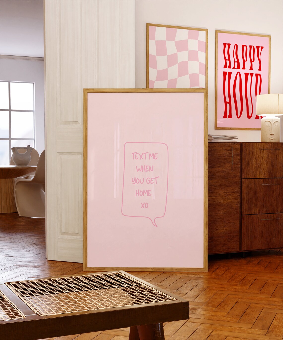 Text Me When You Get Home XO Pink Bubble Quote Print For Teens - Image 4