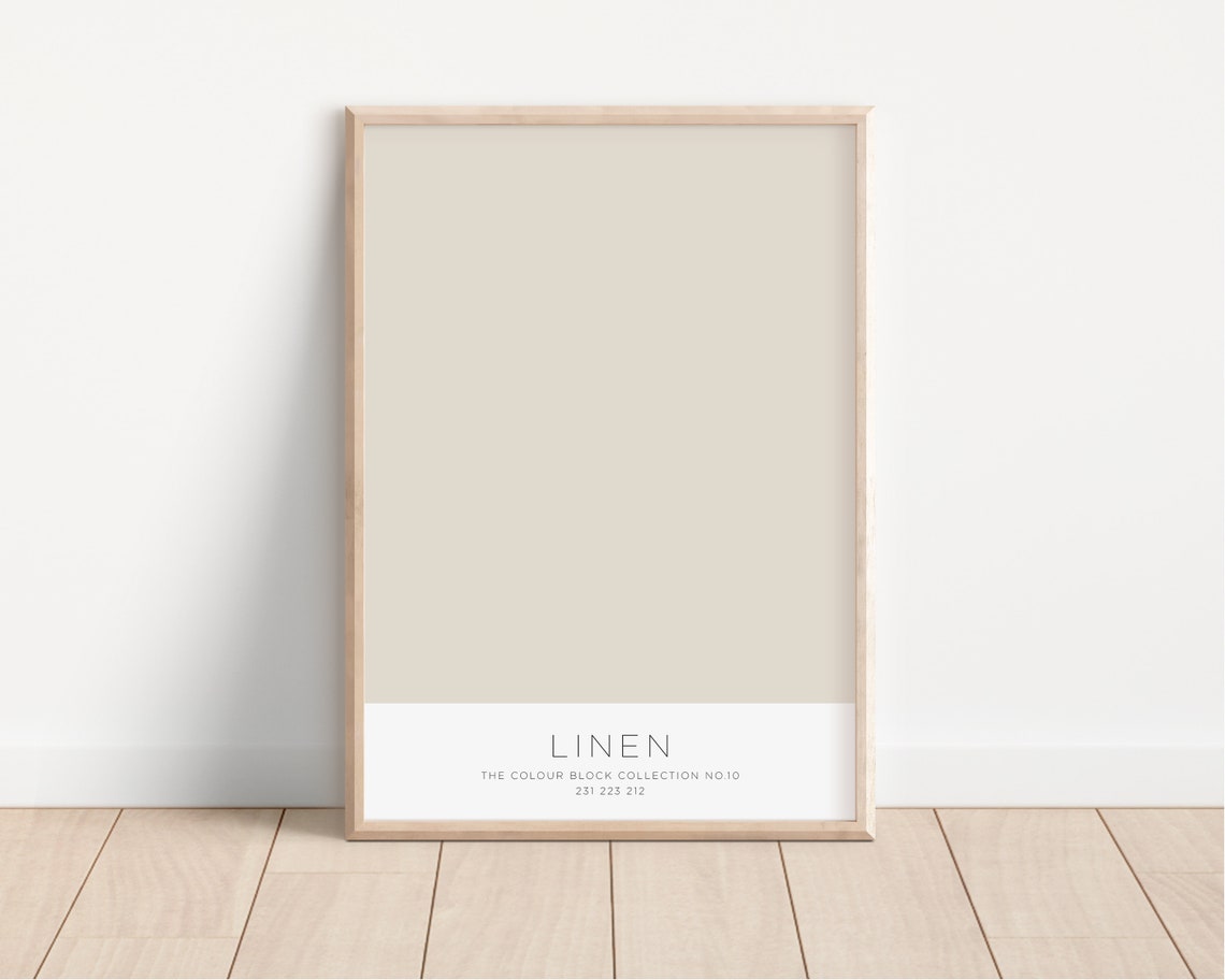 Linen Colour Block Collection No 10 Minimalist Neutral Wall Art