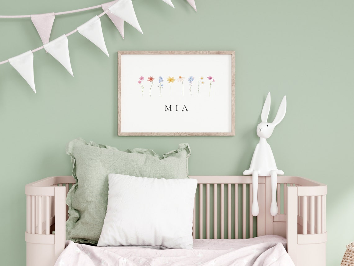 Florence Personalized Name Wildflower Pastel Nursery Decor Poster - Image 3