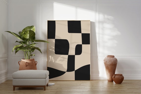 Neutral Beige Abstract Print Minimalist Wall Art Trendy Posters Beige And Black Wall Art Modern Aesthetic Print Wall Art