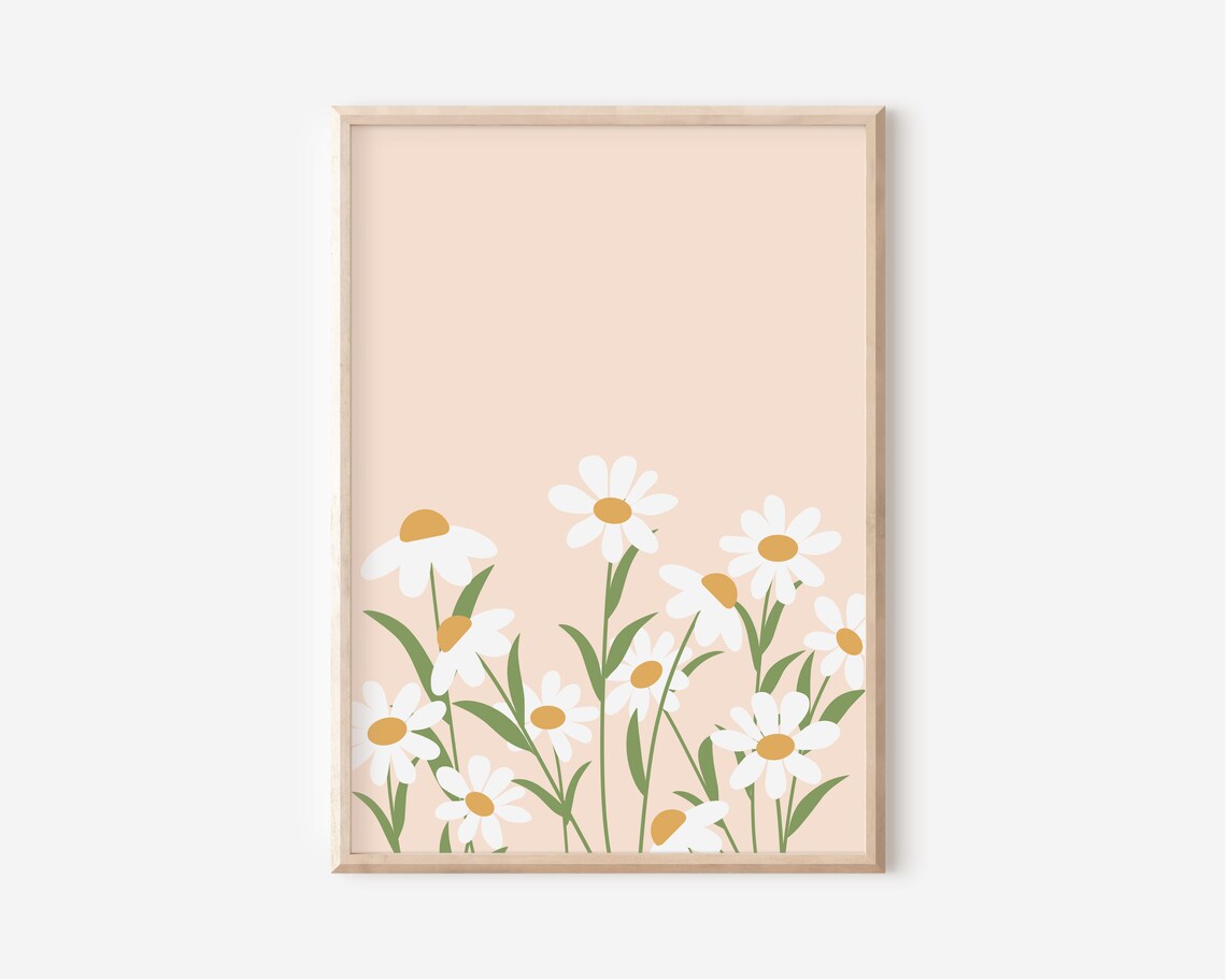 Daisy Nursery Wall Art, Boho Floral Poster - Image 3