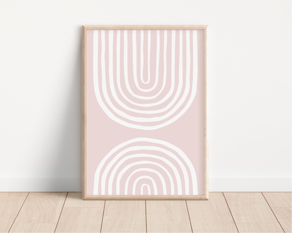 Pink Boho Rainbow Arch Nursery Decor Wall Art For Baby Girls - Image 4