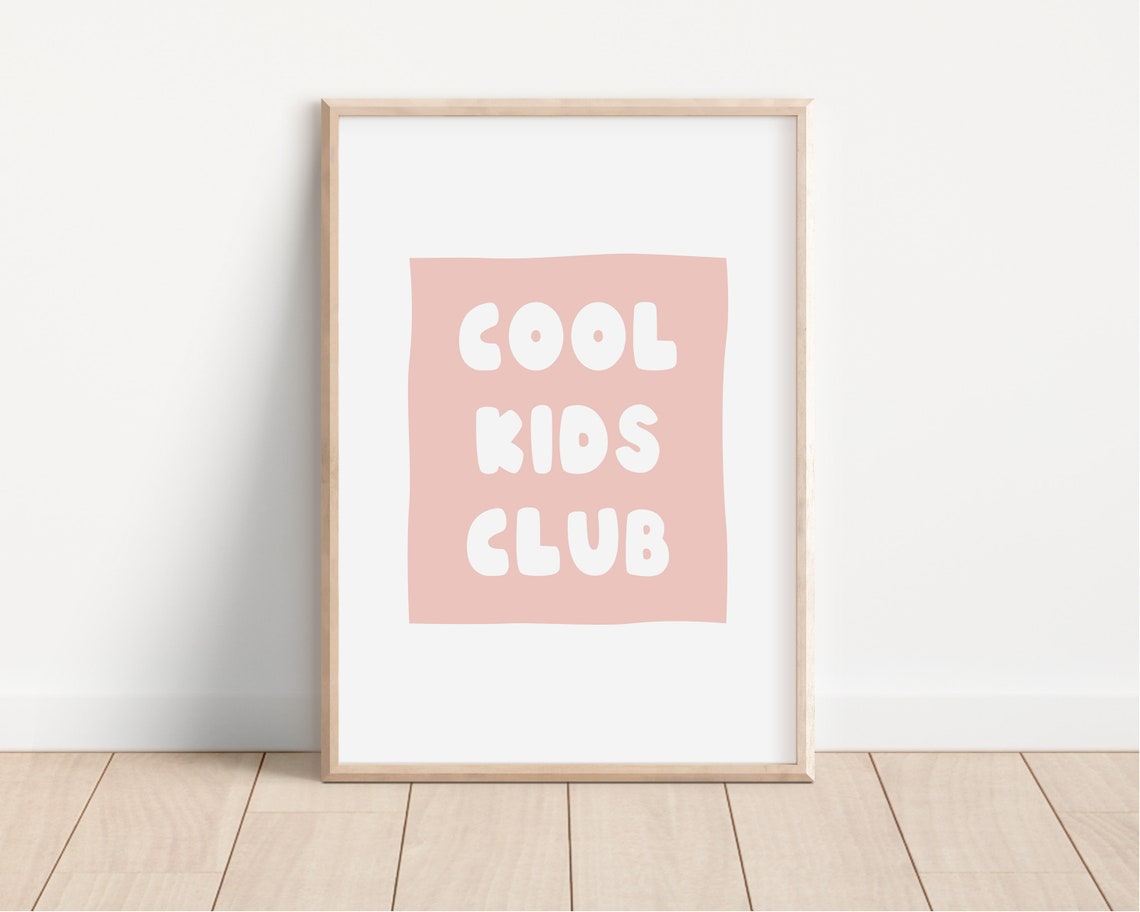 Cool Kids Club Print Girl Nursery Decor Nursery Print Kids Room Print Playroom Decor Pink Wall Art Girl Room Decor Wall Art - Image 2