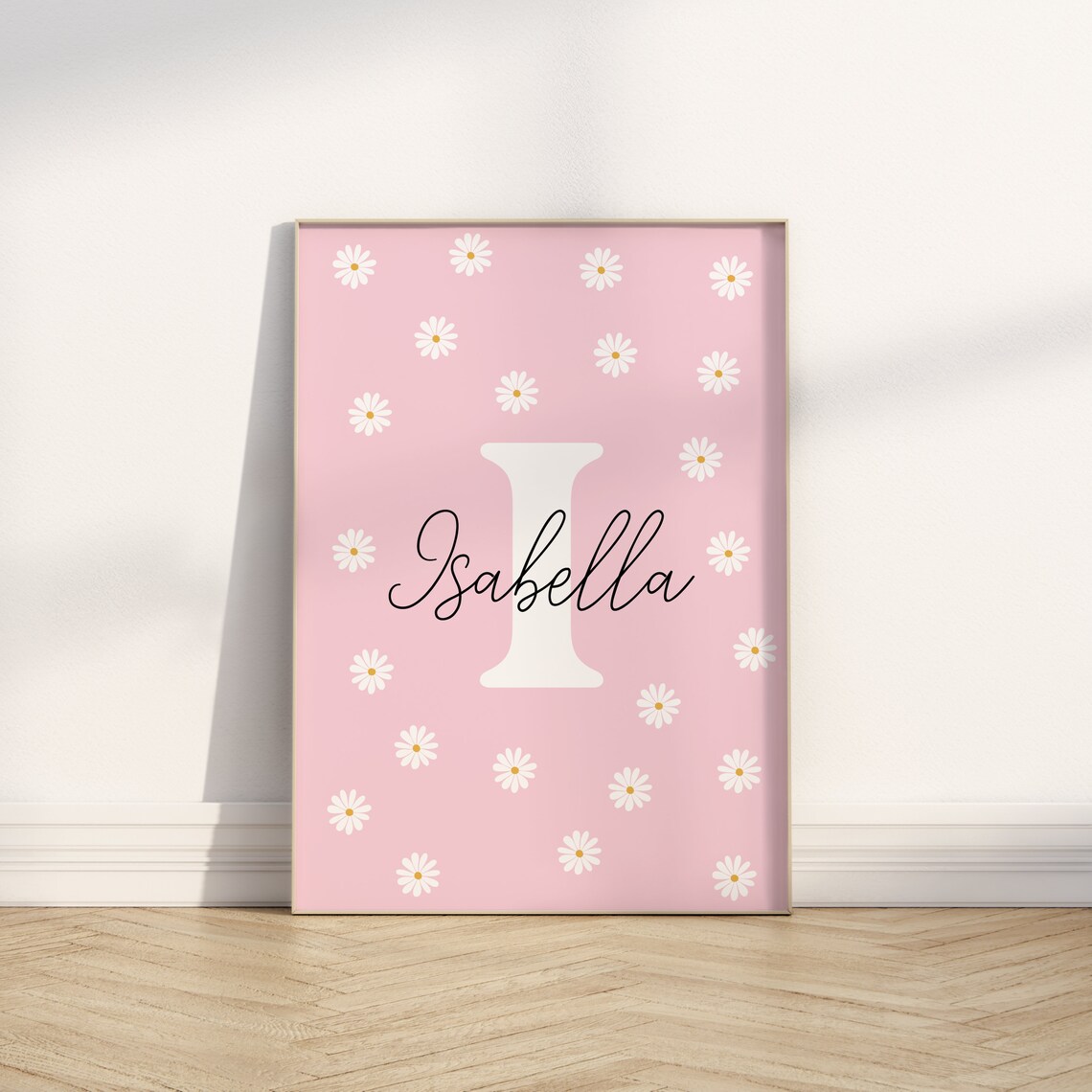 Personalised Daisy Nursery Art Print, Pink Decor - Image 2