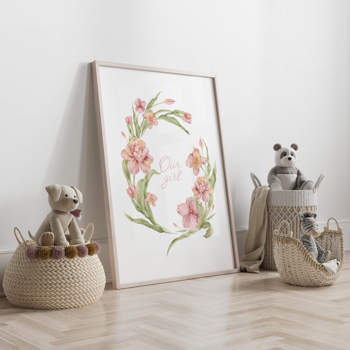 Our Girl Print Girls Nursery Wall Art Vintage Flower Nursery Print Girls Room Wall Art Flower Nursery Print Wall Art