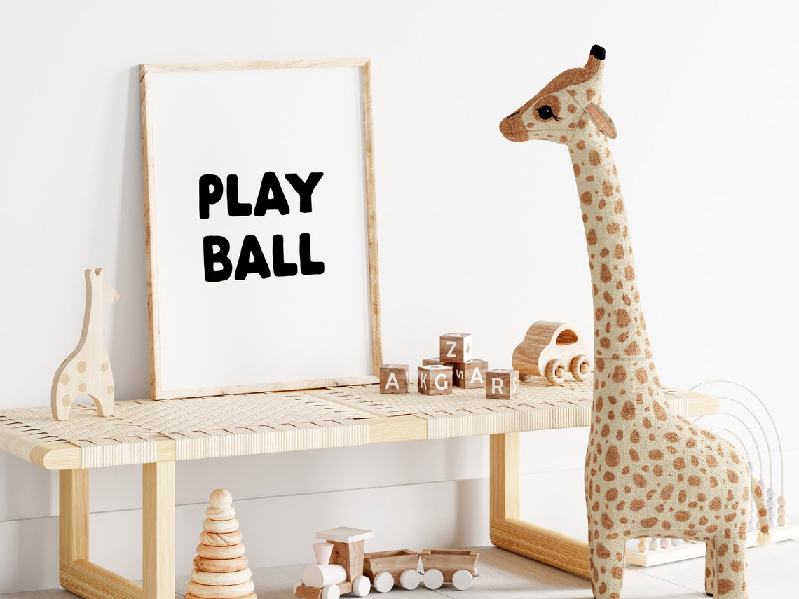 Play Ball Print Sports Wall Art Football Poster Sports Prints Boys Room Decor Boys Room Wall Art Sport Theme Room Wall Art - Image 3
