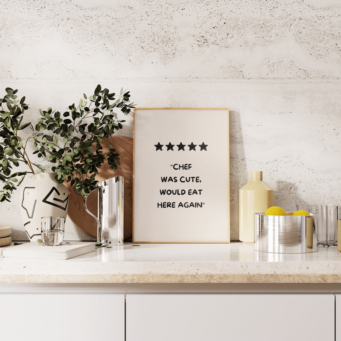 Chef Was Cute Print Aesthetic Kitchen Decor Trendy Kitchen Wall Art Chef Print Kitchen Print Cute Kitchen Poster Wall Art - Image 3