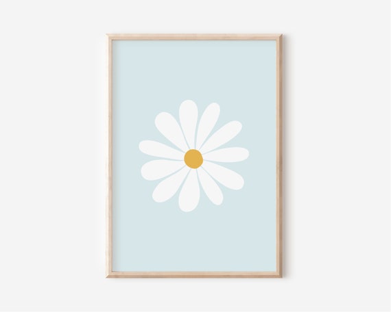 Daisy Print Boho Floral Art Print for Nursery