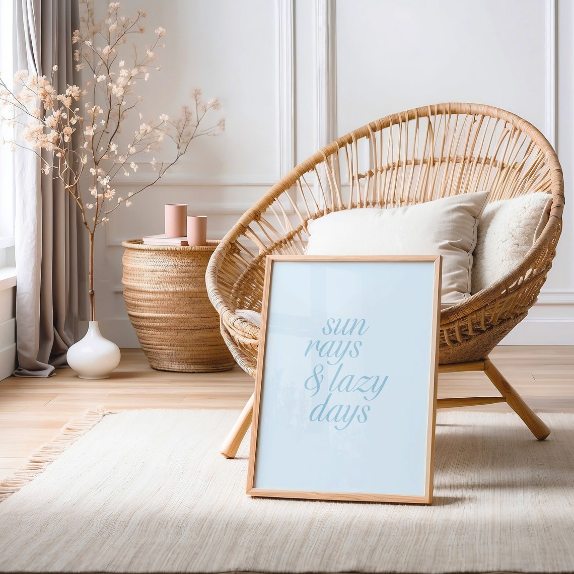 Sun Rays and Lazy Days Script Light Blue Summer Print Decor Bright - Image 3