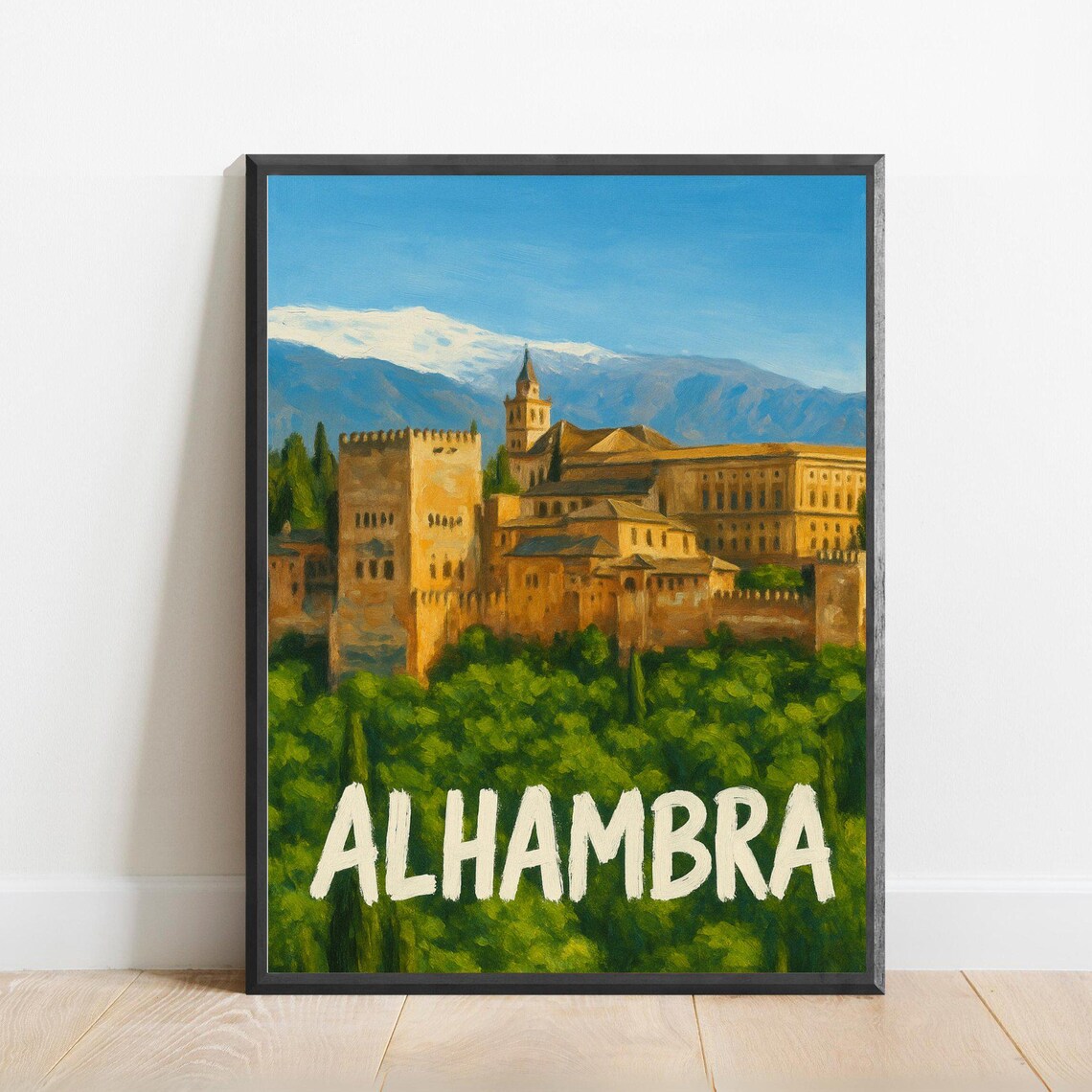 Alhambra Palace Granada Spain Moorish Travel Poster Art Decor