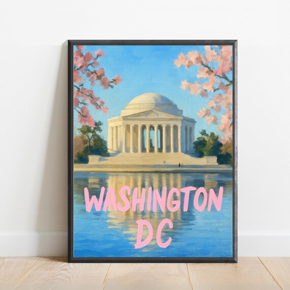 Washington Dc Poster Impressionist Travel Art Print Modern Wall Decor Bold Textured Brushstrokes