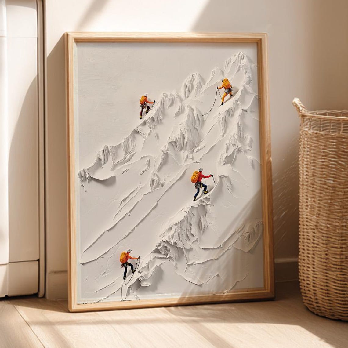 Climbing Poster Acrylic Mountain Landscape Art