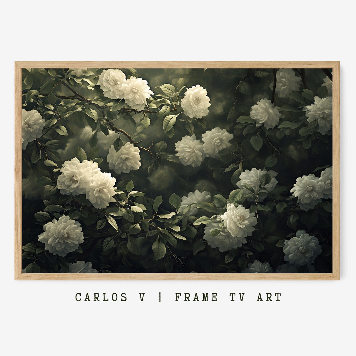Elegant Flowers Floral Masterpiece, Art For Frame TV