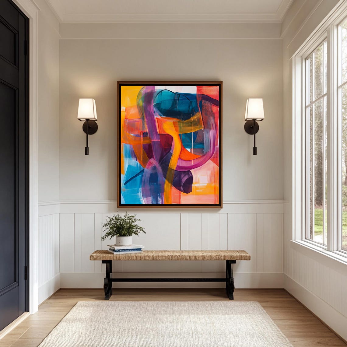 Vibrant Abstract Painting Unique Wall Decor House Gifts Large Colorful Vibrant Wall Art Print Bold Bright Abstract Modern Painting - Image 4