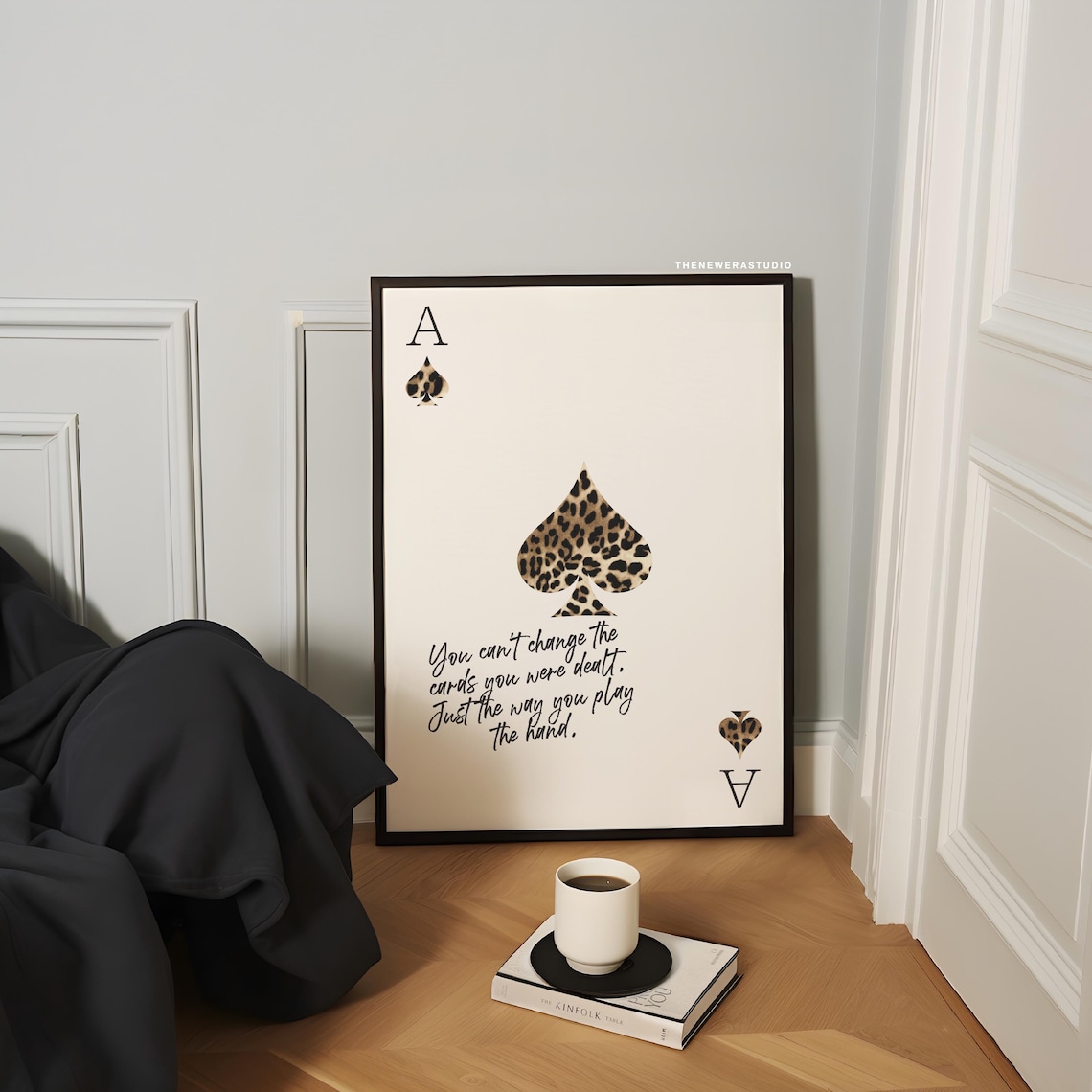 Leopard Ace Of Spades Cards Quote Typography Word Art Poster